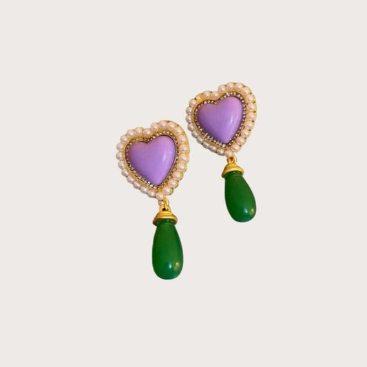 Pendientes Purple Heart - L